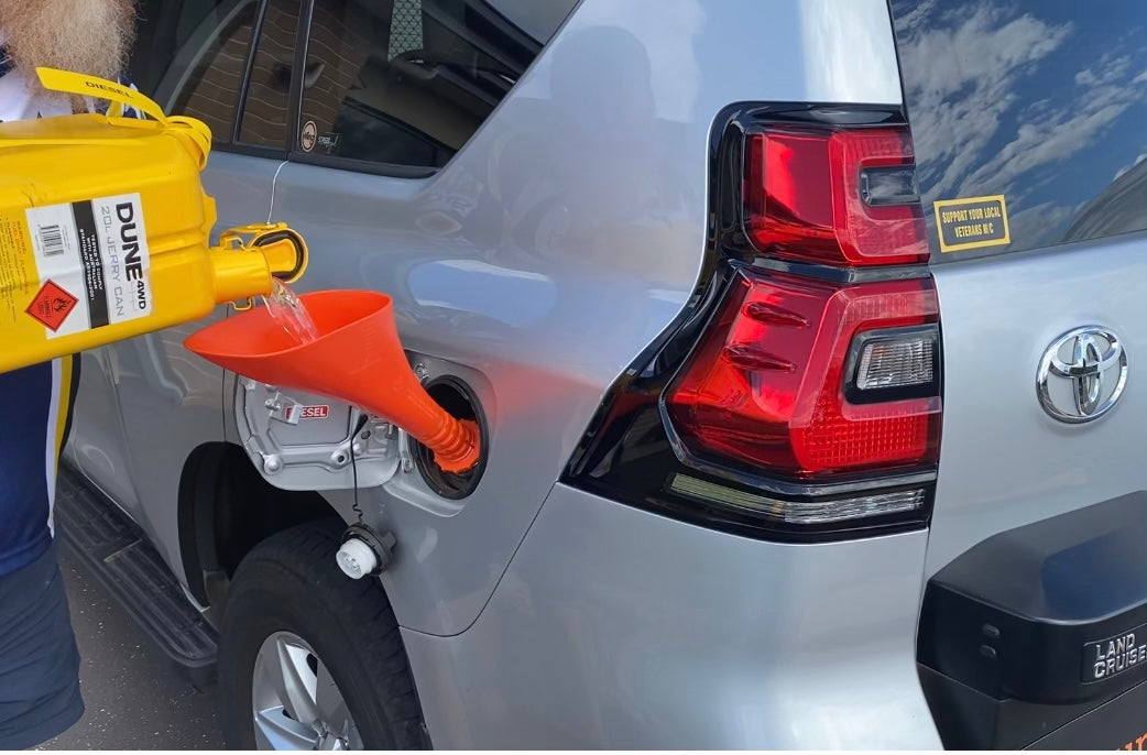 Safety Orange Scrunnel Funnel $39.95+ Postage . All Fuel Funnels are the same, fit the same, work the same, just different colours.