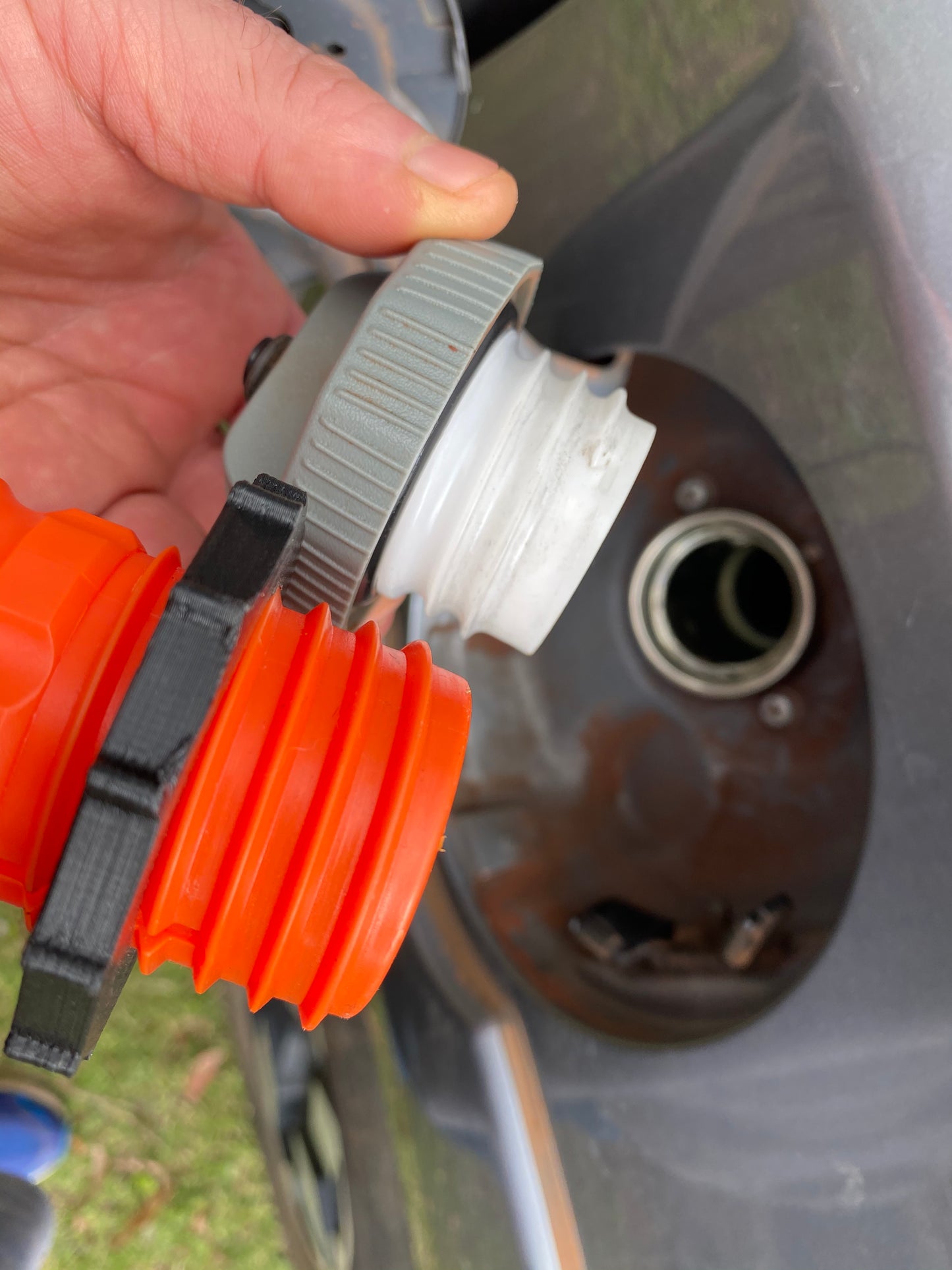 Safety Orange Scrunnel Funnel $39.95+ Postage . All Fuel Funnels are the same, fit the same, work the same, just different colours.