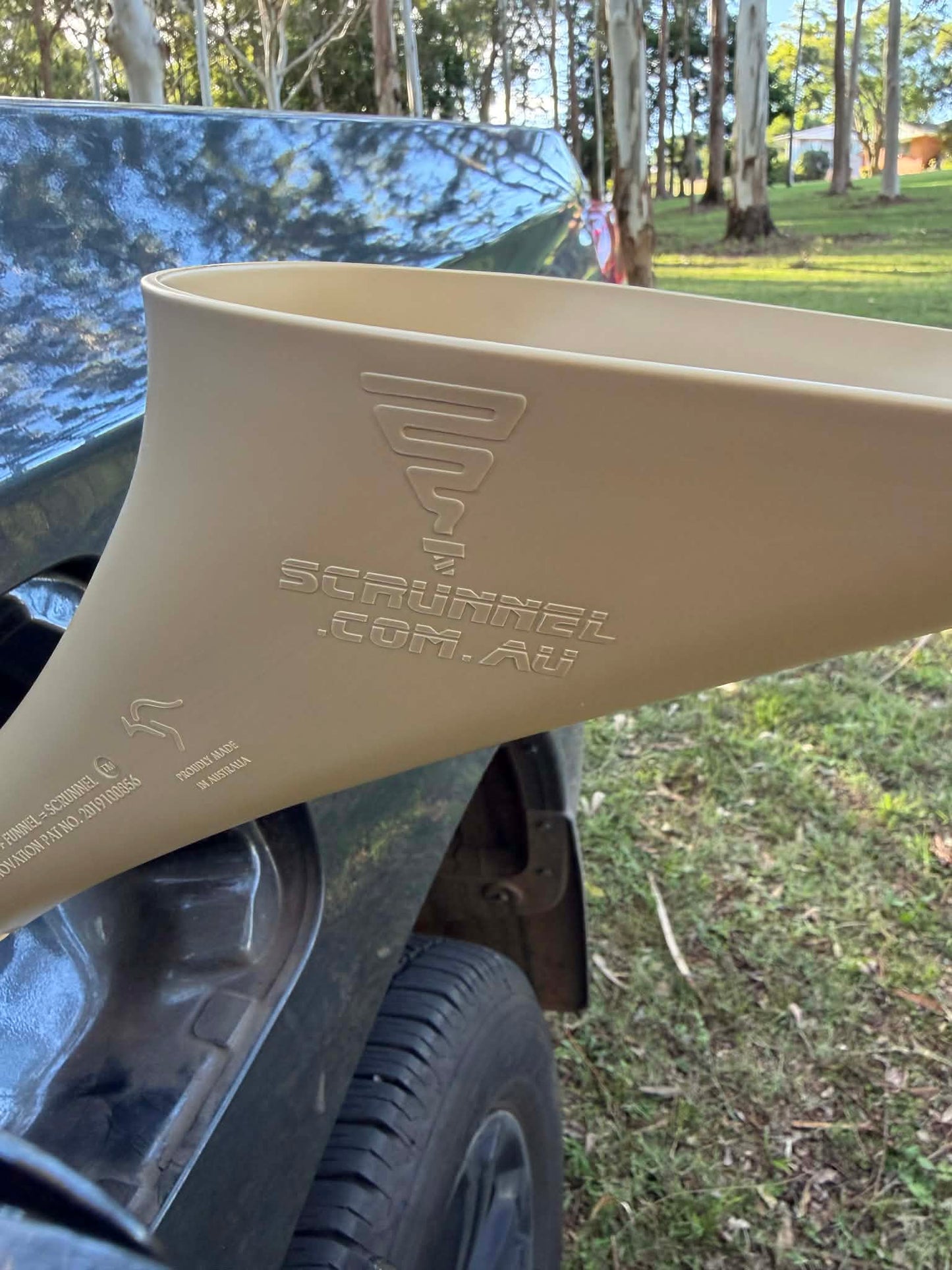 New BlackOps Desert Tan/Sand Diesel Fuel Funnel for vehicles with a screw in threaded fuel cap
