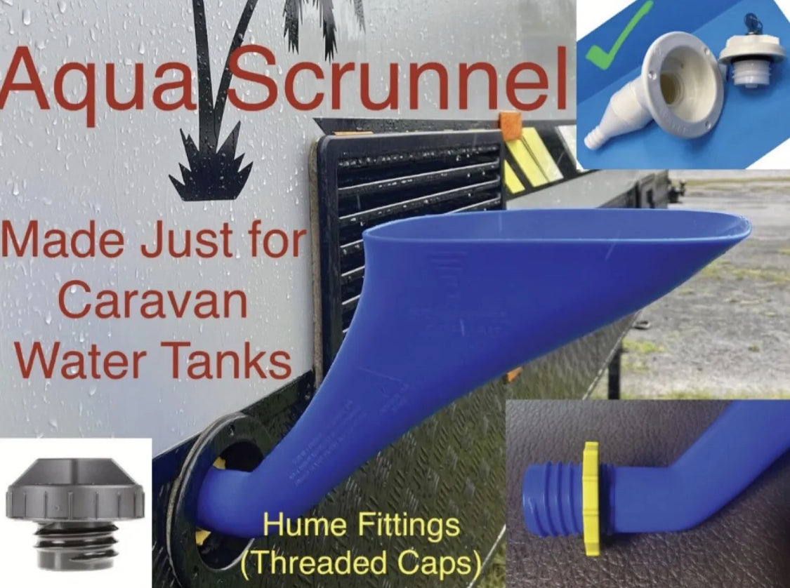 Aqua Caravan Water Scrunnel Funnel + 15L PVC Waterproof Bag Savings Bundle Deal. (For Hume Screw in Fitting)